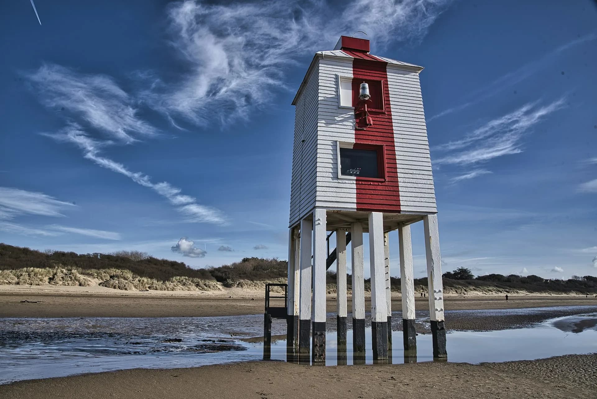 Burnham-on-Sea beach and Low Lighthouse on the Somerset coast
