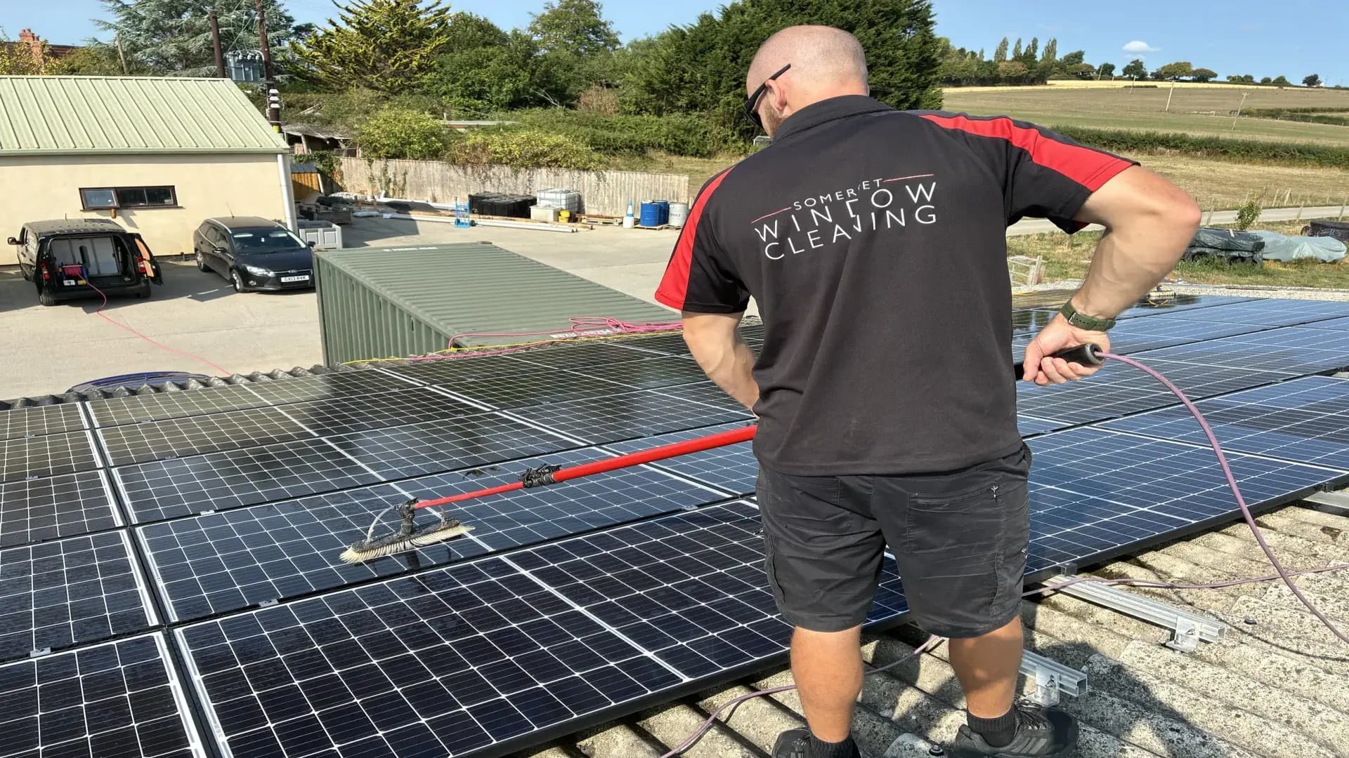 Solar panel cleaning with pure water