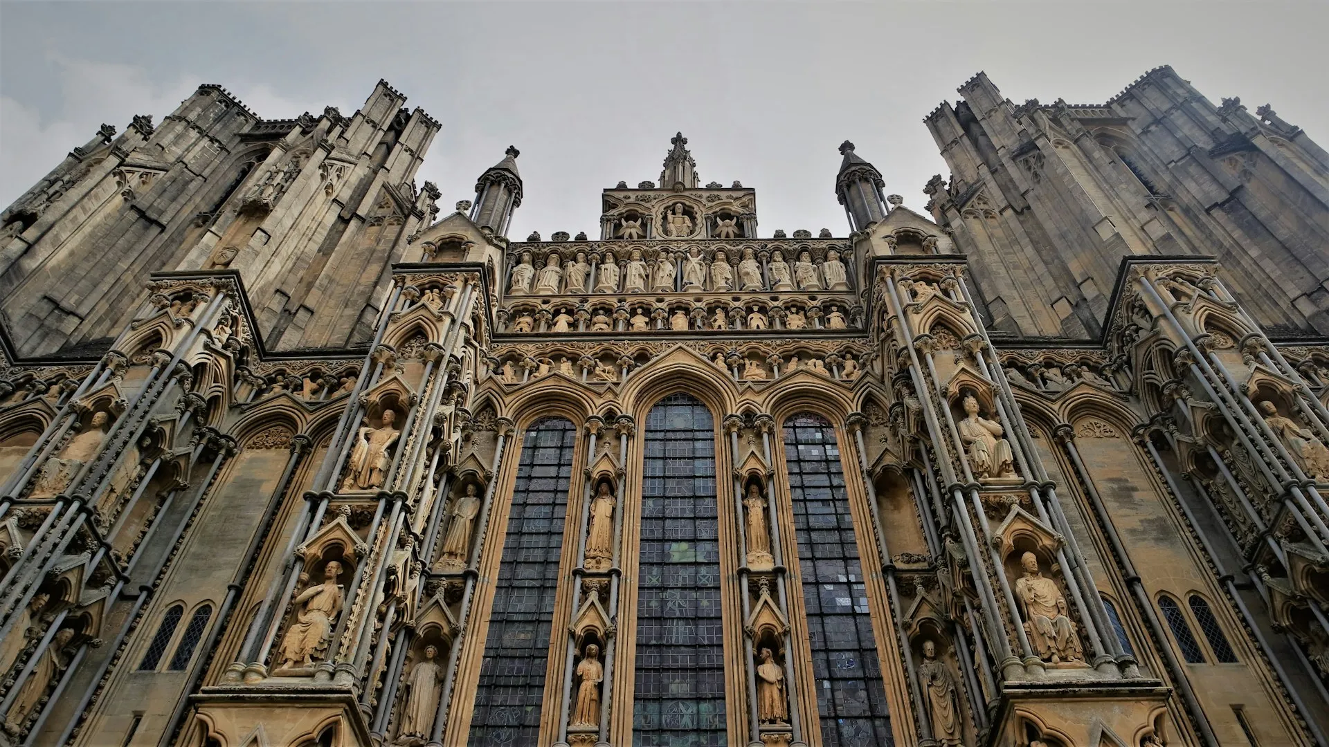 Wells Cathedral and the Bishop's Palace in Somerset