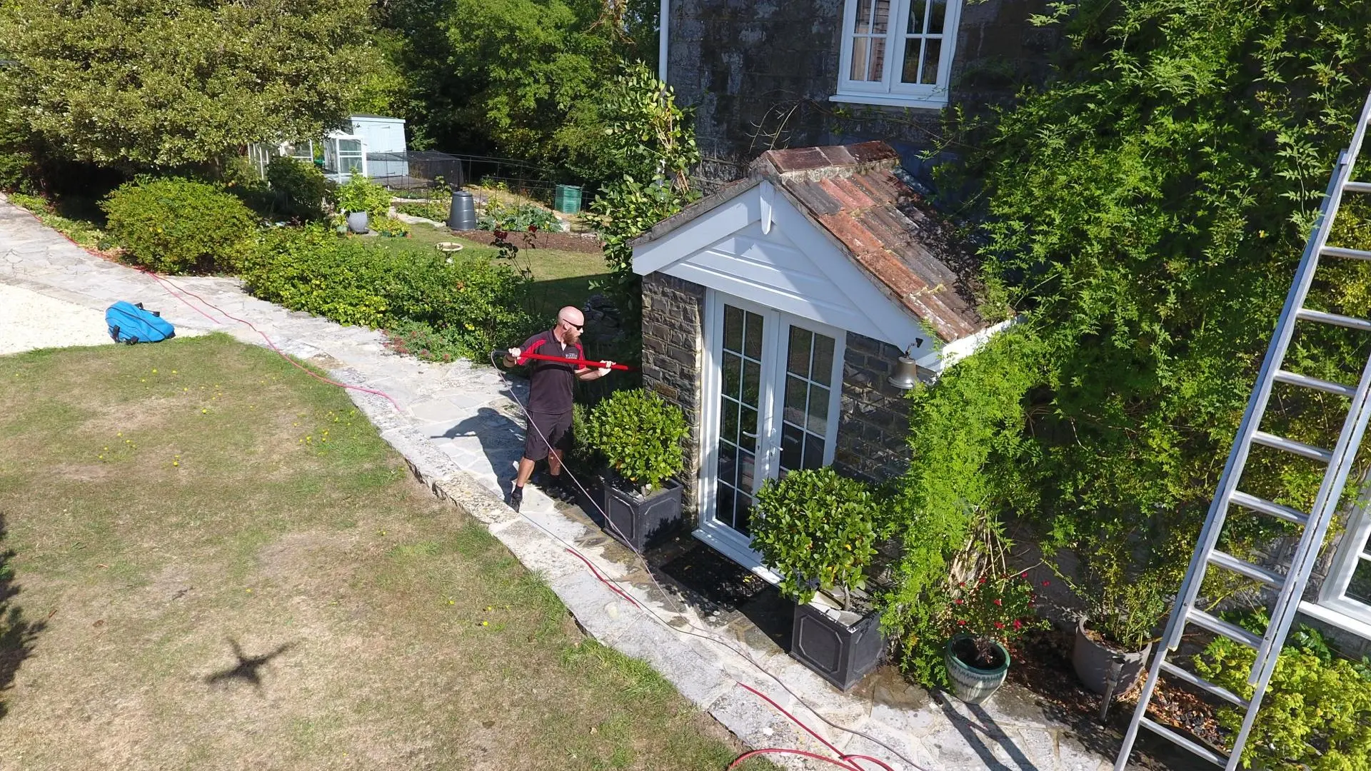 Professional gutter clearing service on Somerset property