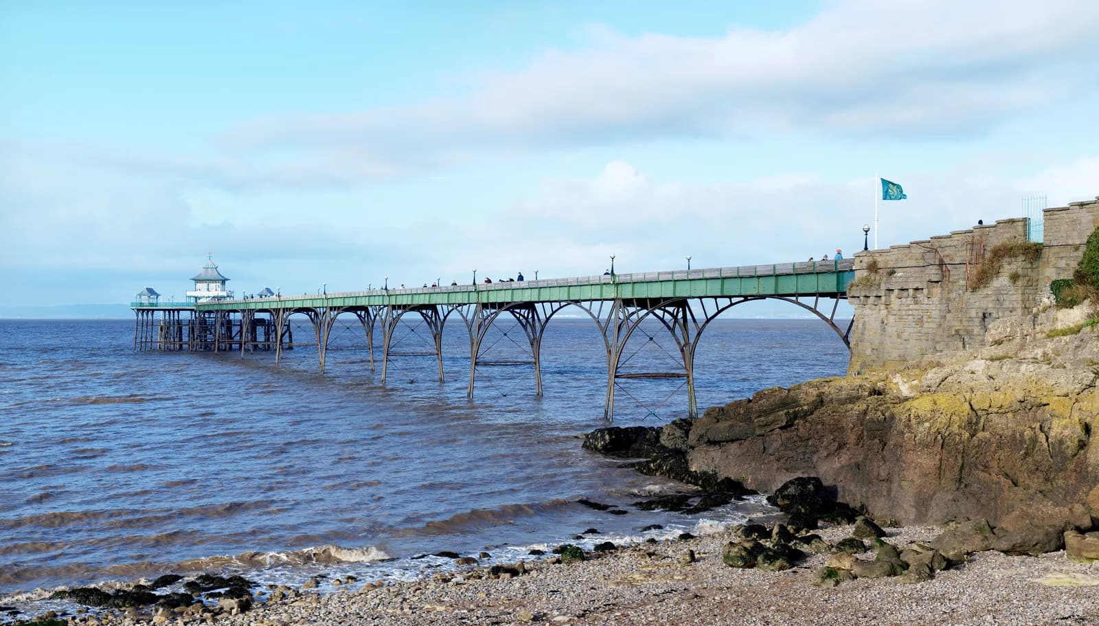 Clevedon seafront and pier in North Somerset