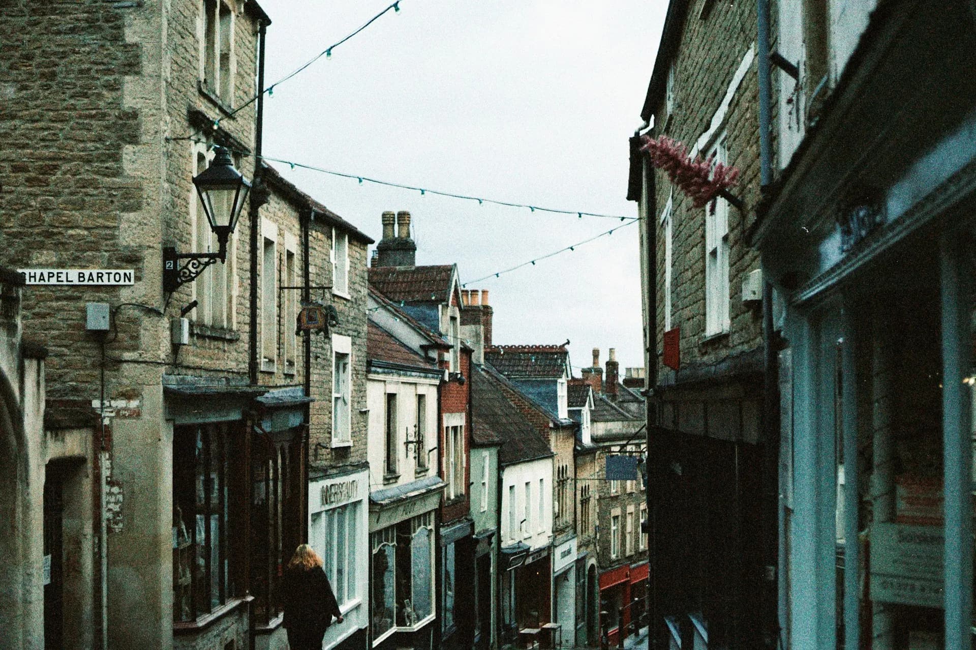Historic Frome town centre with Catherine Hill in Somerset
