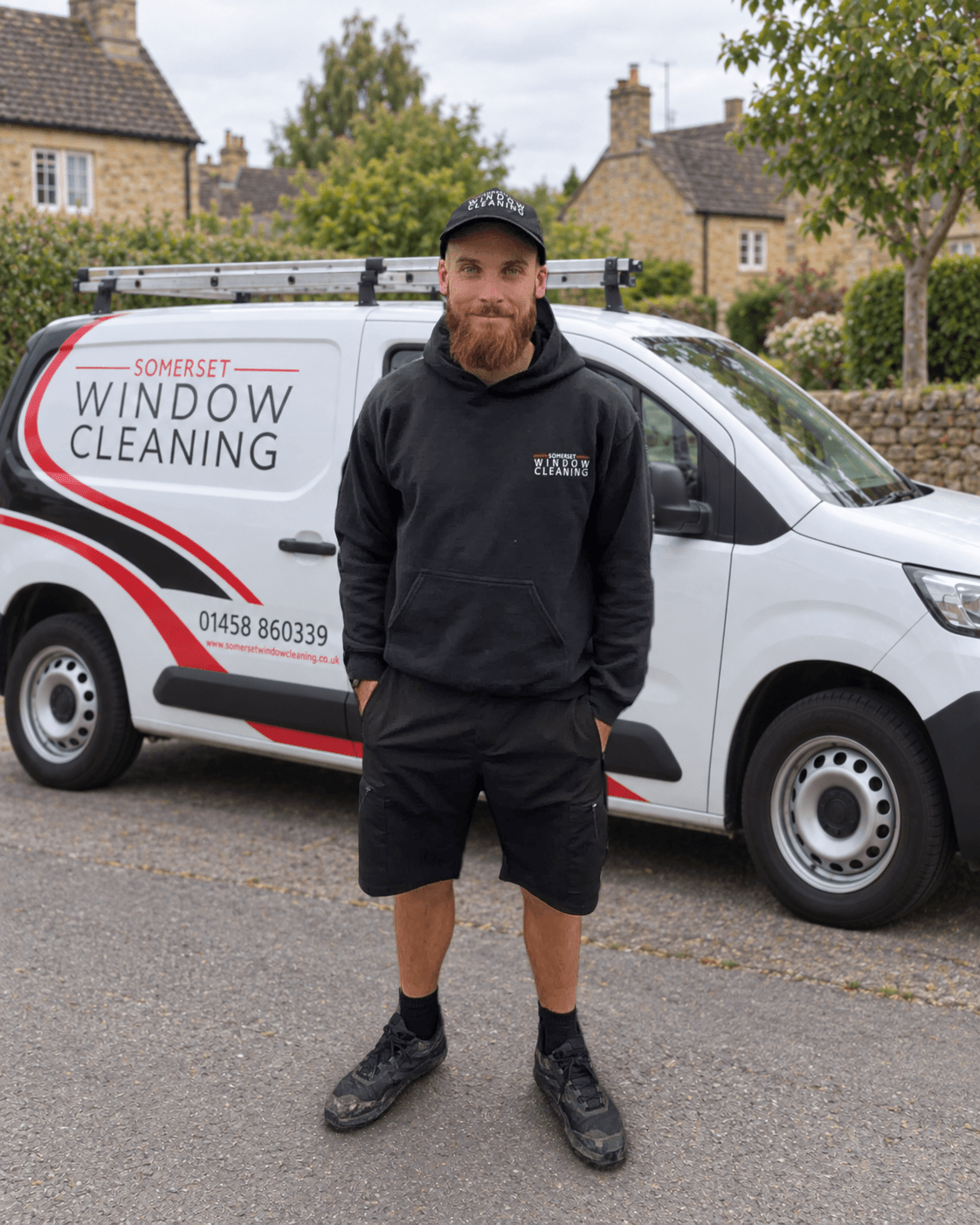 Sean, our operations manager, beside a Somerset Window Cleaning van